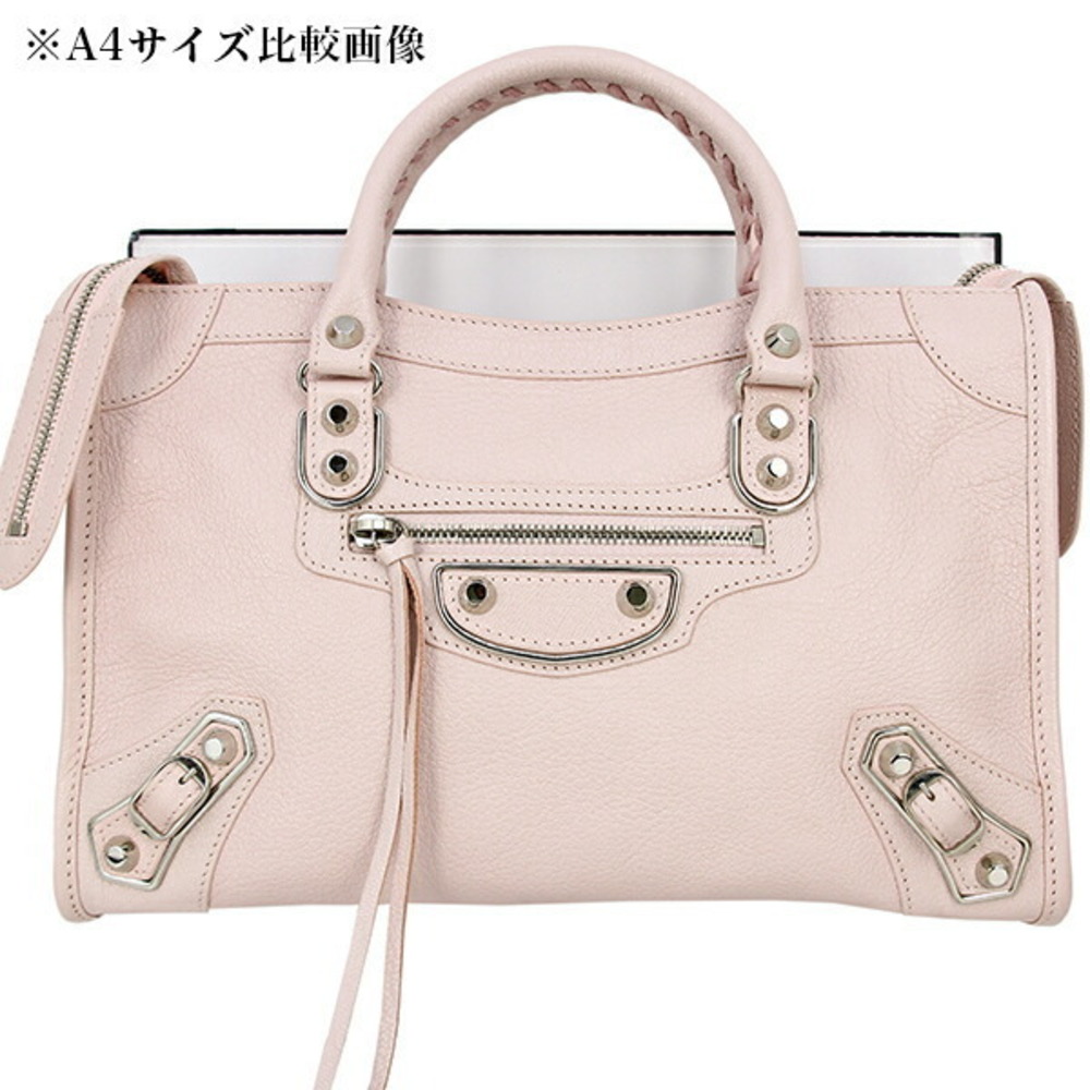 Balenciaga Classic Metallic City Shoulder Bag Rose Pink Goatskin Handbag Leather - Picture 8 of 9